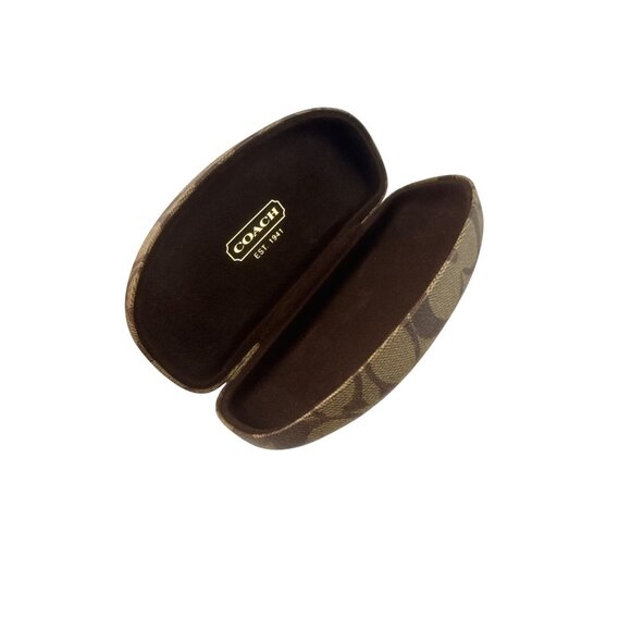 Coach Eyeglass Case Hard Shell Logo Print Sunglasses Holder Accessory - Picture 5 of 10